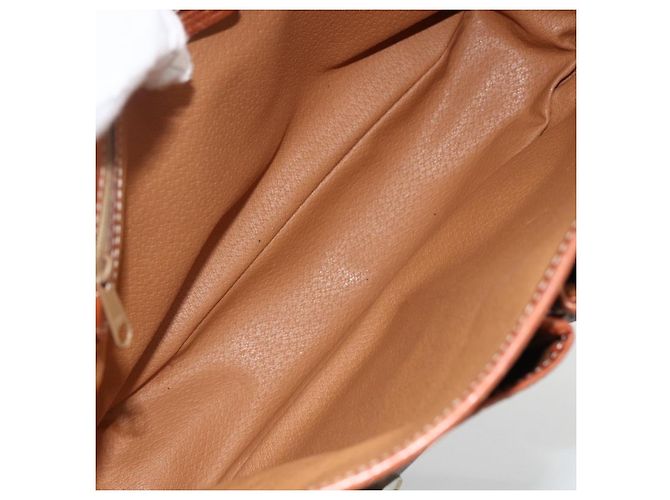 Céline Borsa a Spalla in Tela Macadam CELINE in Pelle PVC Marrone Oro Auth bs33742 D'oro - vista 11