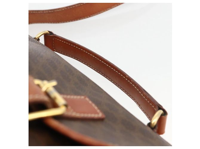 Céline Borsa a Spalla in Tela Macadam CELINE in Pelle PVC Marrone Oro Auth bs33742 D'oro - vista 14