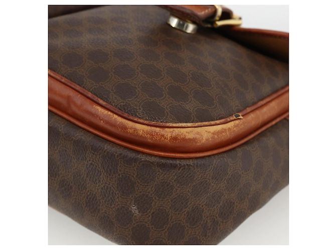 Céline Borsa a Spalla in Tela Macadam CELINE in Pelle PVC Marrone Oro Auth bs33742 D'oro - vista 15