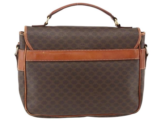 Céline Borsa a Spalla in Tela Macadam CELINE in Pelle PVC Marrone Oro Auth bs33742 D'oro - vista 2