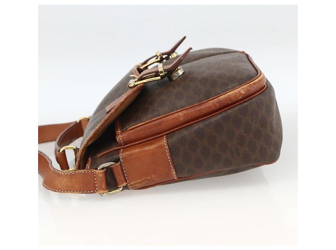 Céline Borsa a Spalla in Tela Macadam CELINE in Pelle PVC Marrone Oro Auth bs33742 D'oro - vista 3