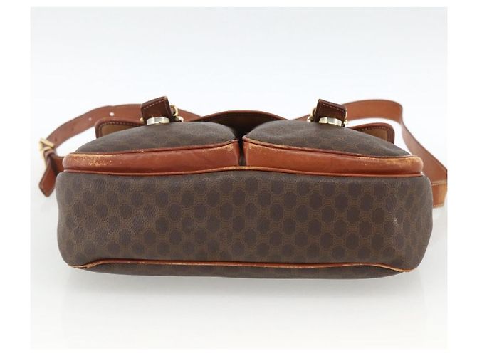 Céline Borsa a Spalla in Tela Macadam CELINE in Pelle PVC Marrone Oro Auth bs33742 D'oro - vista 5