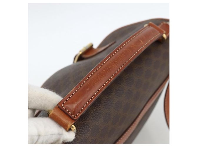 Céline Borsa a Spalla in Tela Macadam CELINE in Pelle PVC Marrone Oro Auth bs33742 D'oro - vista 7