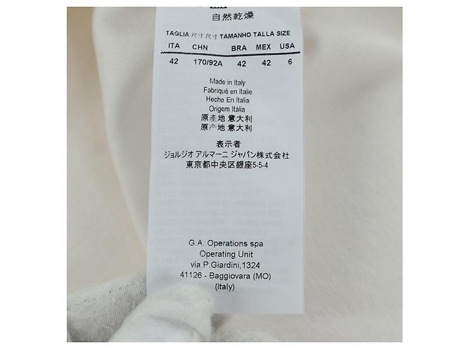 Emporio Armani Camisa Armani Tops de algodón blanca Auth 158589M Blanco - vista 13