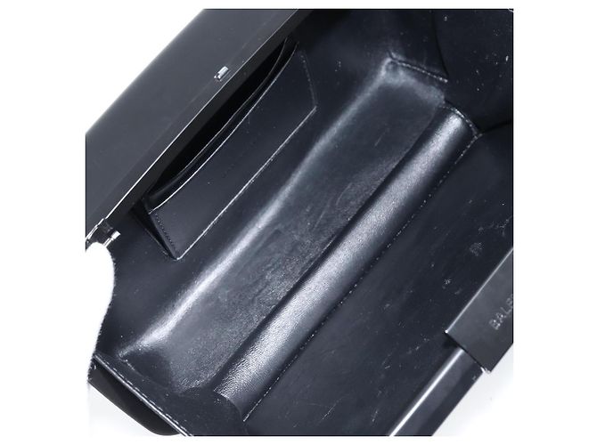BALENCIAGA Borsa Clutch Lunch box in plastica Nera 638209 Auth hk3554 Nero - vista 10