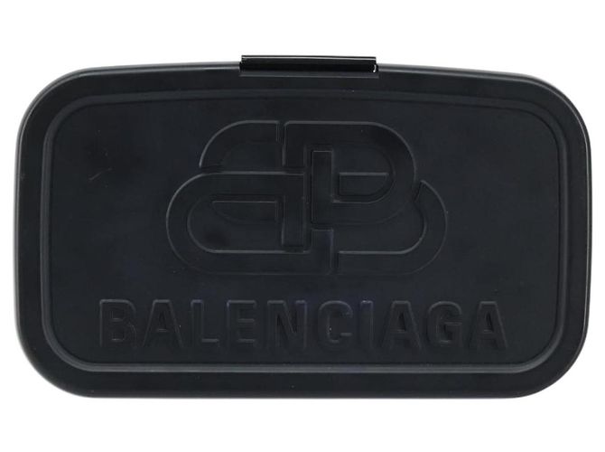 BALENCIAGA Borsa Clutch Lunch box in plastica Nera 638209 Auth hk3554 Nero - vista 13