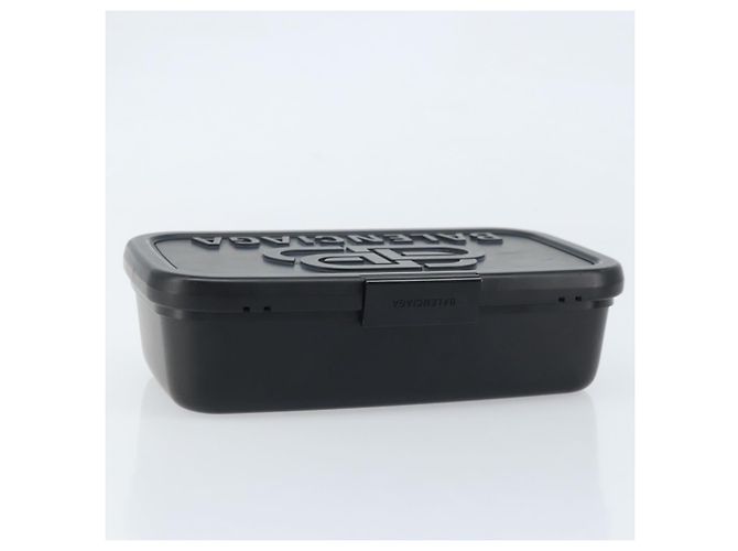 BALENCIAGA Borsa Clutch Lunch box in plastica Nera 638209 Auth hk3554 Nero - vista 5