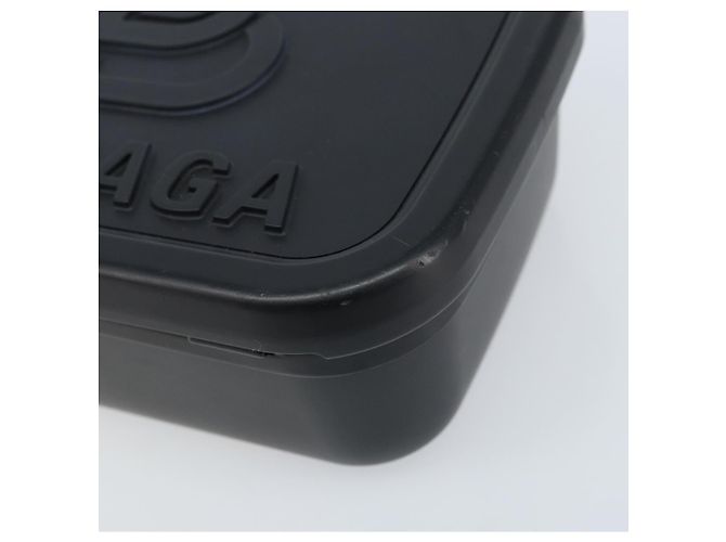 BALENCIAGA Borsa Clutch Lunch box in plastica Nera 638209 Auth hk3554 Nero - vista 7