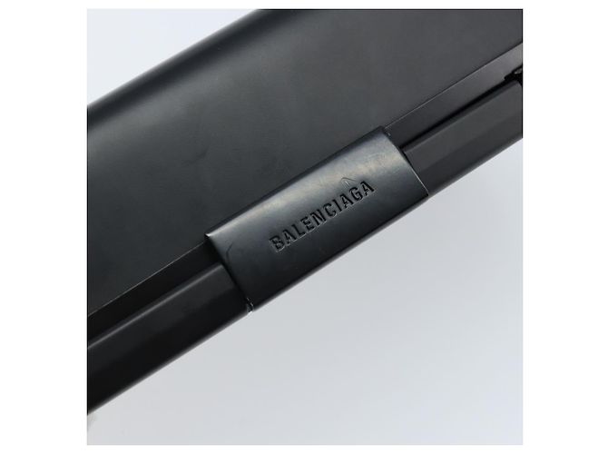 BALENCIAGA Borsa Clutch Lunch box in plastica Nera 638209 Auth hk3554 Nero - vista 8