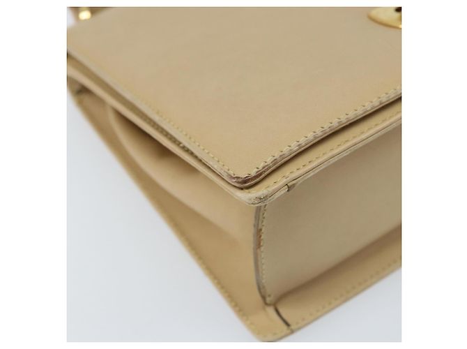 Borsa a Spalla Gancini in Pelle Beige Oro Auth 171532 di Salvatore Ferragamo - vista 14