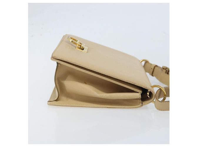 Borsa a Spalla Gancini in Pelle Beige Oro Auth 171532 di Salvatore Ferragamo - vista 3