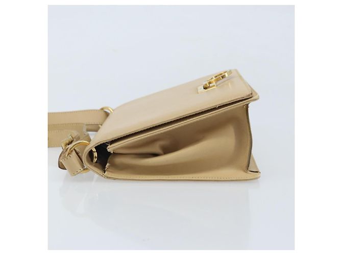 Borsa a Spalla Gancini in Pelle Beige Oro Auth 171532 di Salvatore Ferragamo - vista 4