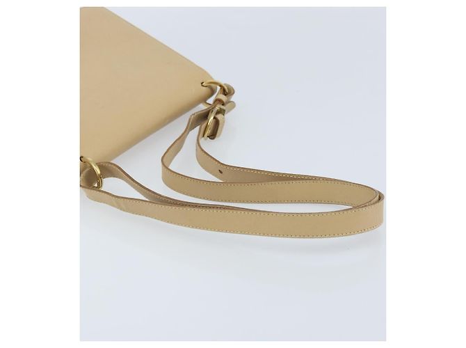 Borsa a Spalla Gancini in Pelle Beige Oro Auth 171532 di Salvatore Ferragamo - vista 7