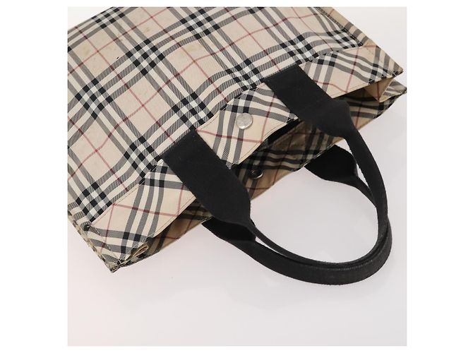Borsa in nylon Burberry Nova Check Blue Label 5 pezzi Nero Blu Auth fm5240 Beige - vista 14
