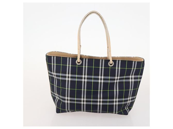 Borsa in nylon Burberry Nova Check Blue Label 5 pezzi Nero Blu Auth fm5240 Beige - vista 18