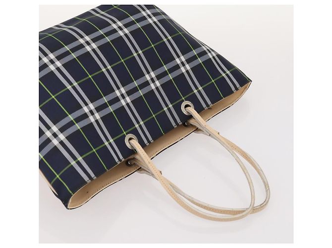 Borsa in nylon Burberry Nova Check Blue Label 5 pezzi Nero Blu Auth fm5240 Beige - vista 19