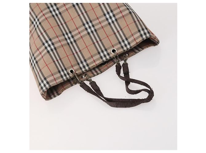 Borsa in nylon Burberry Nova Check Blue Label 5 pezzi Nero Blu Auth fm5240 Beige - vista 4