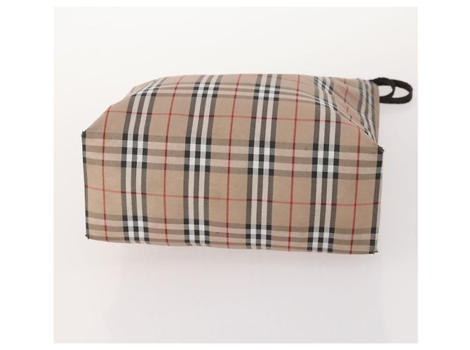 Borsa in nylon Burberry Nova Check Blue Label 5 pezzi Nero Blu Auth fm5240 Beige - vista 5