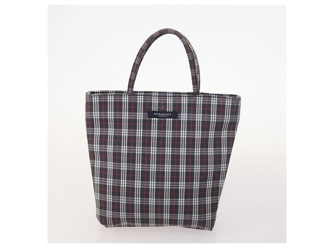 Borsa in nylon Burberry Nova Check Blue Label 5 pezzi Nero Blu Auth fm5240 Beige - vista 7