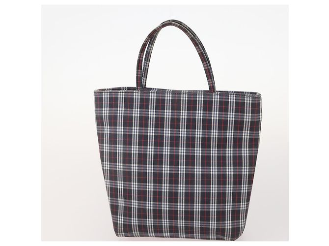 Borsa in nylon Burberry Nova Check Blue Label 5 pezzi Nero Blu Auth fm5240 Beige - vista 8
