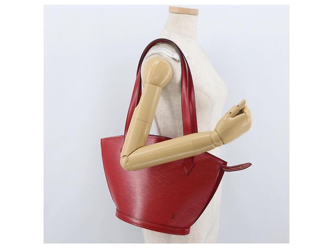 LOUIS VUITTON Epi Saint Jacques Manici Borsa a Mano Lunga Rossa M52337 Auth LNZ996 Rosso - vista 21