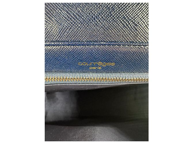 Vintage Courreges Lederhandtasche Marineblau - Ansicht 5