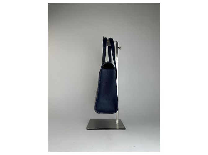 Vintage Courreges Lederhandtasche Marineblau - Ansicht 7