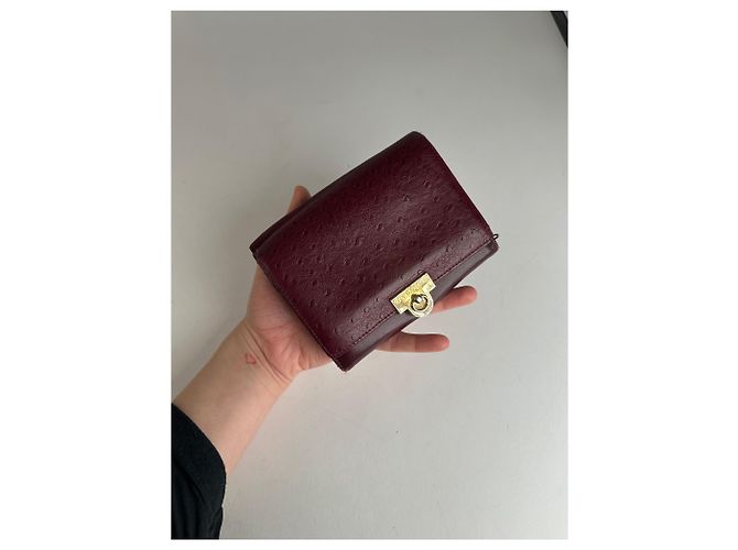 Vintage Givenchy Ostrich Leather Wallet Purple - view 3