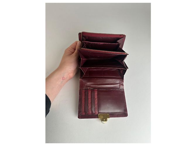 Vintage Givenchy Ostrich Leather Wallet Purple - view 4