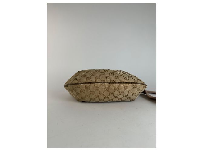 Vintage Gucci Croissant Canvas Monogram Multiway Tasche Gold Beige - Ansicht 11