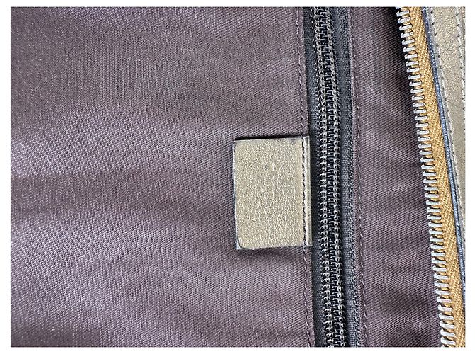 Vintage Gucci Croissant Canvas Monogram Multiway Tasche Gold Beige - Ansicht 13
