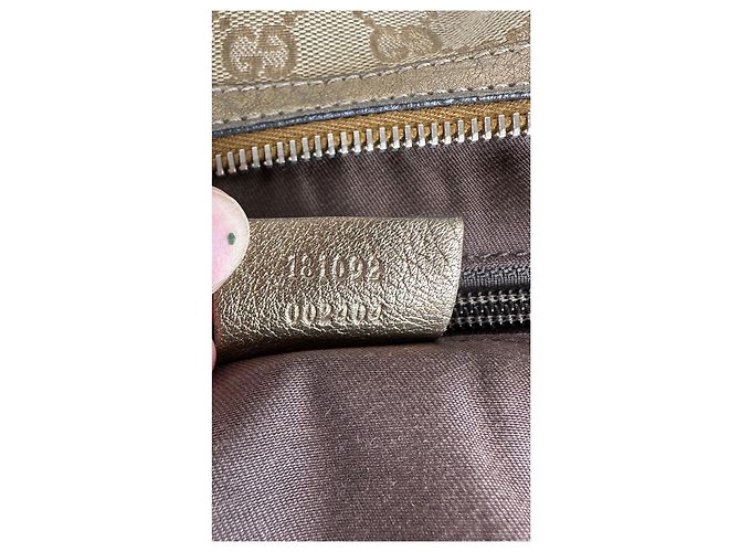 Vintage Gucci Croissant Canvas Monogram Multiway Tasche Gold Beige - Ansicht 6