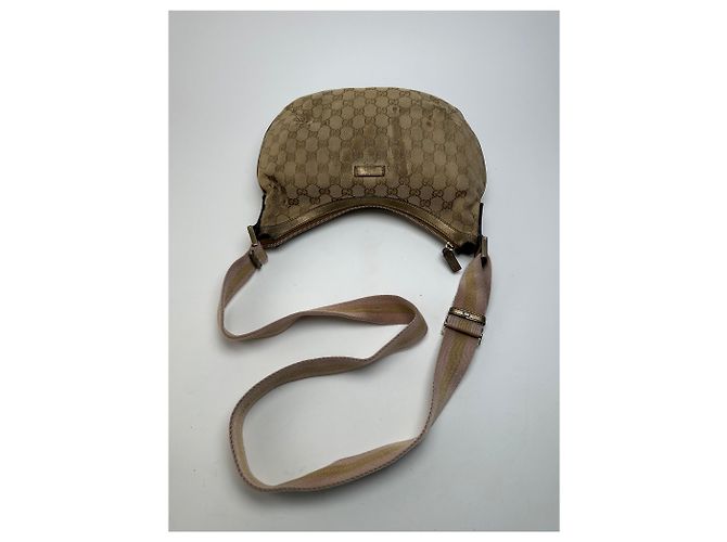 Vintage Gucci Croissant Canvas Monogram Multiway Tasche Gold Beige - Ansicht 7