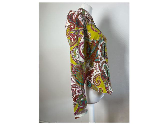 Etro Vintage Emilio Pucci abstraktes Seidenhemd Mehrfarbig 40/L Mehrfarben - Ansicht 2