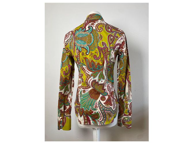Etro Vintage Emilio Pucci abstraktes Seidenhemd Mehrfarbig 40/L Mehrfarben - Ansicht 3