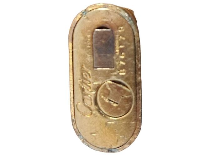 Accendino ovale a strisce a zigzag Cartier Gold hardware - vista 2
