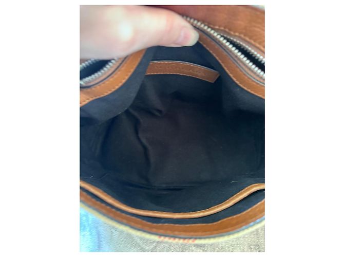 Burberry Shellwood Tasche Canvas mit Leder Braun Schwarz Beige - Ansicht 13