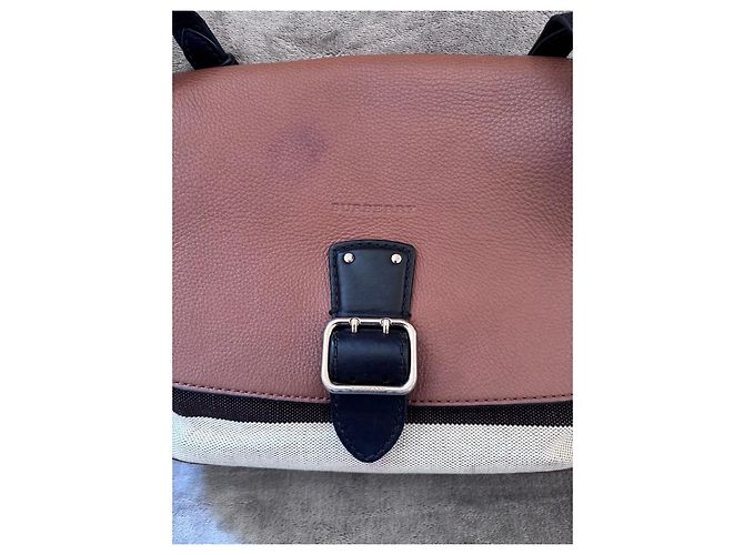 Burberry Shellwood Tasche Canvas mit Leder Braun Schwarz Beige - Ansicht 2