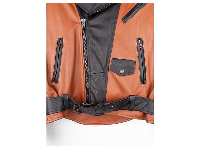 Maison Martin Margiela Maison Margiela 2000er Perfecto Panel Leder Bikerjacke Braun - Ansicht 4