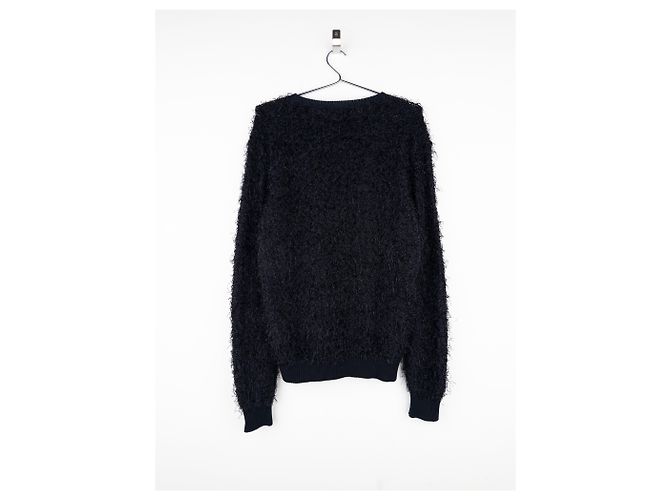Dior Homme von Kris van Assche SS09 Fuzzy Boucle Strickpullover Schwarz - Ansicht 2