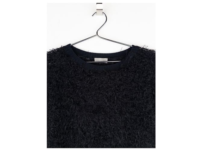 Dior Homme von Kris van Assche SS09 Fuzzy Boucle Strickpullover Schwarz - Ansicht 3