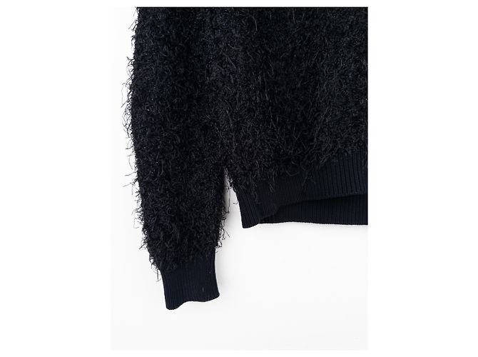 Dior Homme von Kris van Assche SS09 Fuzzy Boucle Strickpullover Schwarz - Ansicht 4
