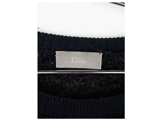 Dior Homme von Kris van Assche SS09 Fuzzy Boucle Strickpullover Schwarz - Ansicht 5
