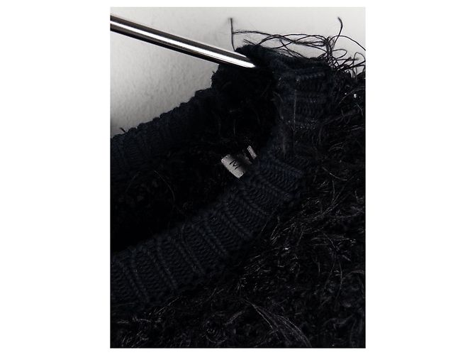 Dior Homme von Kris van Assche SS09 Fuzzy Boucle Strickpullover Schwarz - Ansicht 6