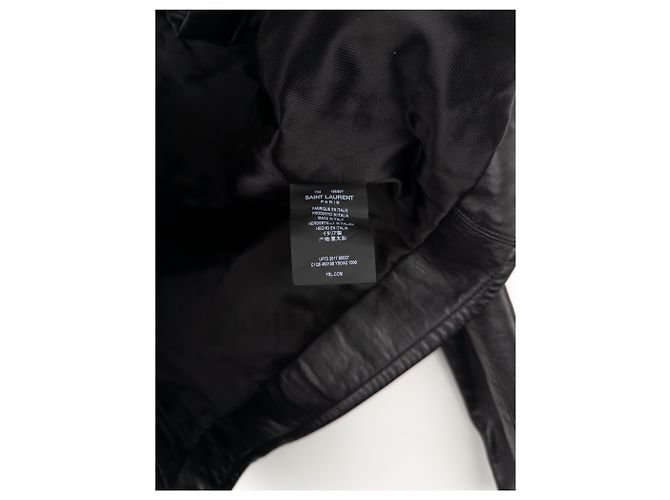 Saint Laurent AW17 Perfecto Biker Patch Lederjacke Schwarz - Ansicht 10