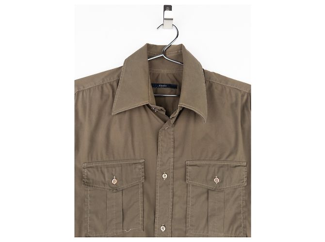 Camicia con bottoni e tasche cargo militari Gucci di Tom Ford SS97 Marrone - vista 3