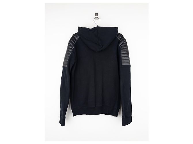 Balmain by Olivier Rousteing 2010s Leather Biker Zip-Hoodie - view 2