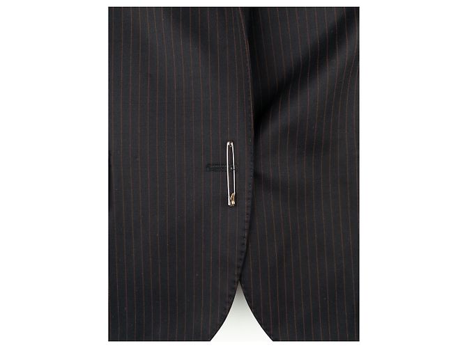 Blazer a rayas con pin de insignia bordado Safety Pin de Balmain por Decarnin SS11 - vista 4