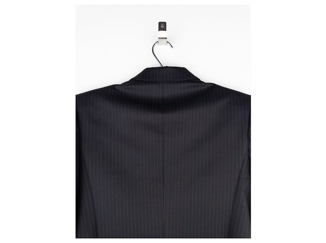 Blazer a rayas con pin de insignia bordado Safety Pin de Balmain por Decarnin SS11 - vista 5