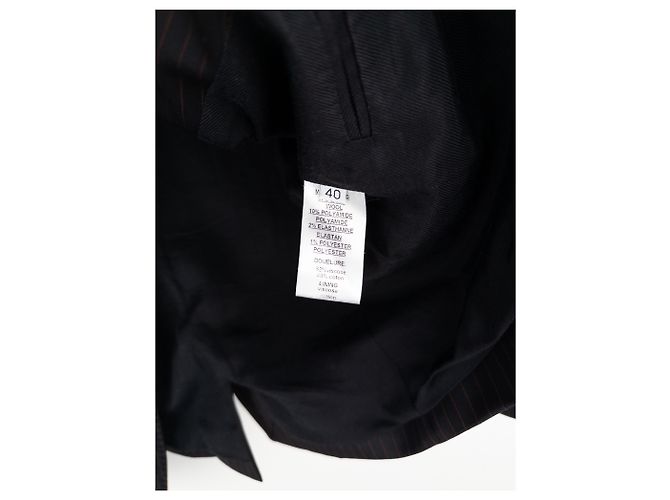 Blazer a rayas con pin de insignia bordado Safety Pin de Balmain por Decarnin SS11 - vista 7
